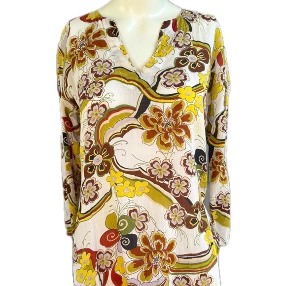 🌴 East Indies Cotton Kurti Tunic Top, Size S - Picture 3 of 9